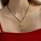 Wrenley Retro Sun Gold Coin Casual Sweater Chain