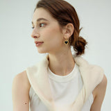 Ayla AB Matte Engraved Heart & Pearl Earrings