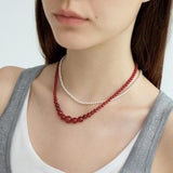 Maeve High-Grade Gradient Red Agate Necklace