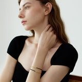Margherita Black Spinel & Rice Pearl Double-Layer Bracelet