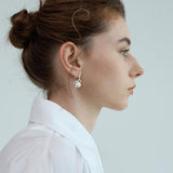 Ashton 3D Ribbon Knot Pearl Earrings