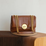 Robert Black Genuine Cowhide Chain Hobo Bag for Women