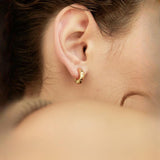 Bambi Zircon-Inlaid C-Shaped Earrings
