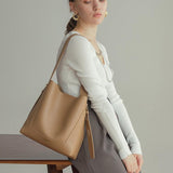 Ray Genuine Cowhide Bucket Tote Bag For Fashionable Style