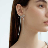 Tosca Sweet High-End Silver Bow Earrings