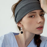 Stella Black Agate Small Ball Earrings