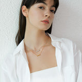 Sara Minimalist Square Clavicle Chain Letter Necklace