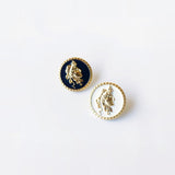 Armani Portrait Geometric Retro Coin Earrings
