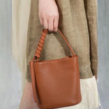 Veronica Luxury Cowhide Bucket Tote Bag for Stylish Women