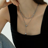 Sofia Cool Double Layer Y Necklace