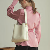 Ray Genuine Cowhide Bucket Tote Bag For Fashionable Style