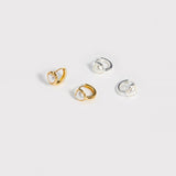 Emily Elegant Peach Inlaid Heart Earrings