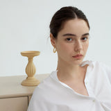 Germain aesthetics high-grade back-hanging white crystal earrings