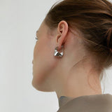 Contessa Wrinkled Metal Silver Earrings