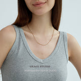 Norah Gold & Silver Contrast Olive Bead Necklace