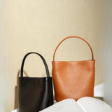 Veronica Luxury Cowhide Bucket Tote Bag for Stylish Women
