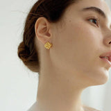 Bryce Art Exhibition Square Twisted Metal Earrings