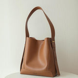 Ray Genuine Cowhide Bucket Tote Bag For Fashionable Style