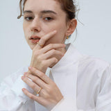 Layla Micro-Inlaid Zircon C-Shaped Earrings