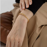 Ludovica Minimalist Irregular Line Metal Bracelet