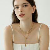 Sofia Cool Double Layer Y Necklace
