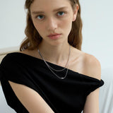 Sophia Double-Layer Silver Pendant Necklace