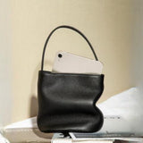 Veronica Luxury Cowhide Bucket Tote Bag for Stylish Women