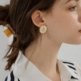 Armani Portrait Geometric Retro Coin Earrings