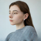 Aliénor texture hoop wind metal all-match earrings
