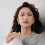 Jett Lava Texture Chain Earrings