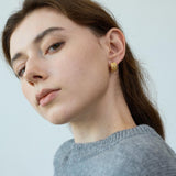 Aliénor texture hoop wind metal all-match earrings