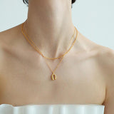 Delfina U-Shaped Pendant Necklace & Geometric Earrings