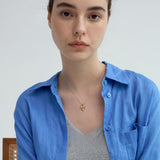Stella Textured Love Pendant Necklace