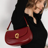 Liliana Burgundy Genuine Cowhide Saddle Bag for Youth