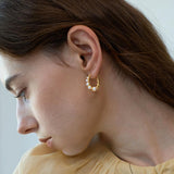 Tanya Micro-Inlaid Pearl & Metal Earrings