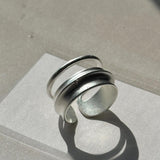 Elvéra Sterling Silver High-end Double-layer Matte Ring