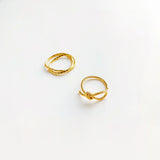 Lauren Geometric Lines Double-Layer Knot Ring