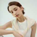Ayla AB Matte Engraved Heart & Pearl Earrings