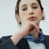 Annalise Retro Red C-Shaped Earrings