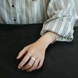 Gabriel smooth sterling silver all-match thin ring