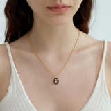 Carter Elegant Black Glaze Pendant & Earrings