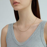 Norah Gold & Silver Contrast Olive Bead Necklace