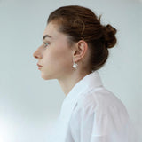 Ashton 3D Ribbon Knot Pearl Earrings