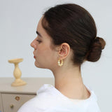 Germain aesthetics high-grade back-hanging white crystal earrings