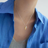 Stella Textured Love Pendant Necklace