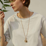 Serenity Minimalist Metal Pendant Necklace