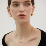 Camilla Golden Glossy Ball Earrings