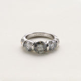 Gertie High-End Light Moissanite Silver Ring