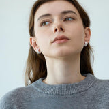 Aliénor texture hoop wind metal all-match earrings
