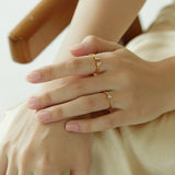 Donna Girl Sugar Cube Zircon Open Ring